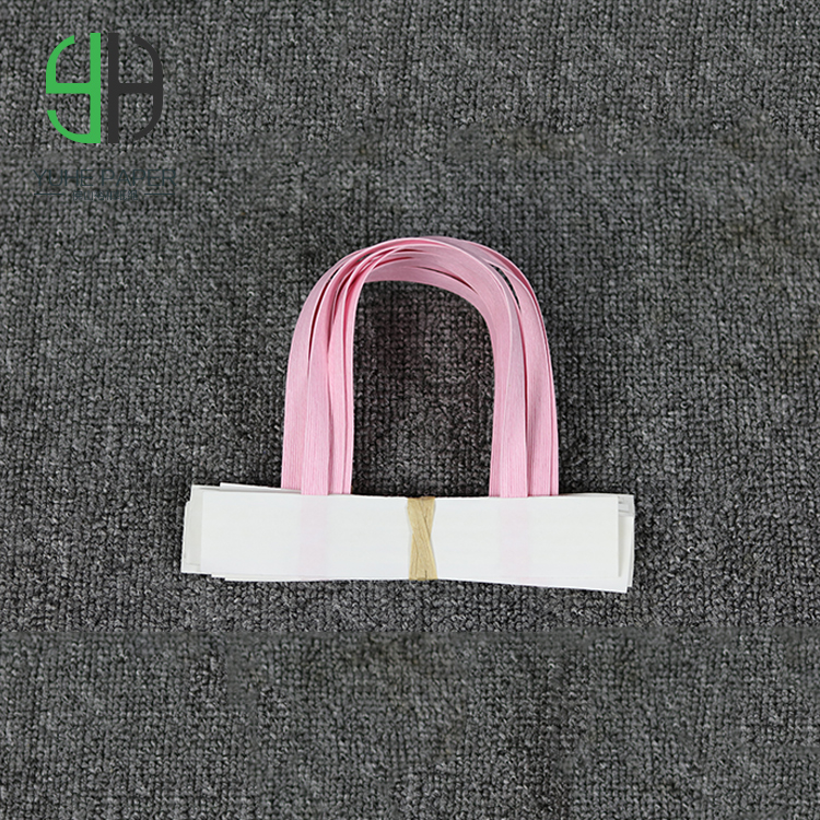 Flat paper rope with environmental  paper bag handle