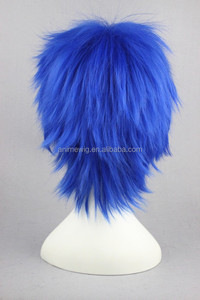 Alta calidad 35cm corto <span class=keywords><strong>azul</strong></span> recto Vocaloid Kaito <span class=keywords><strong>peluca</strong></span> sintética Anime <span class=keywords><strong>Halloween</strong></span> fiesta pelo Cosplay disfraz <span class=keywords><strong>peluca</strong></span> - Product Image 5