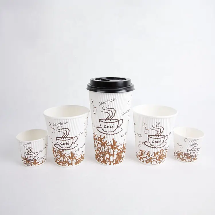 Copos de chá de papel descartáveis personalizados, ecológico, com recipiente de papel do logotipo para o café