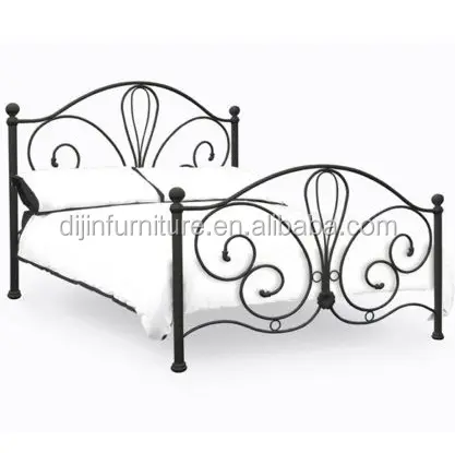 Hot Selling Europese Slaapkamer Meubels Smeedijzeren Bed Goedkope Iron Dubbele Bed Ontwerp