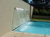 Cascade murale en acier inoxydable pour piscine extérieure de 120 cm, cascade d'eau