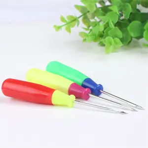 Steel Stitcher Sewing Awl Shoes&bags hole hook DIY Handmade Leather tool Plastic handle cone needle shoe repair needles