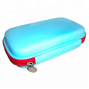 Hard Cosmetic Bag Light Blue Hard Shell Waterproof Custom Made EVA Clam Shell Cosmetic Bag And Case