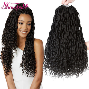 Extension per <span class=keywords><strong>Capelli</strong></span> Sintetici da <span class=keywords><strong>Donna</strong></span>, 24 Ciocche, Trecce all'Uncinetto, Dreadlocks Finti Ricci e Ondulati - Product Image 4