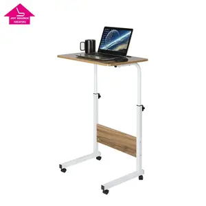 Oak Warna Ringan Berdiri Meja Komputer Adjustable Laptop Stand Portabel Keranjang Tray Meja