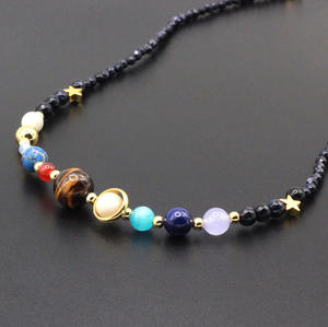 Collana con Perline in Pietra Naturale DIY Glamour del Sistema Solare con i Nove Pianeti più Plutone per Donne - Product Image 2