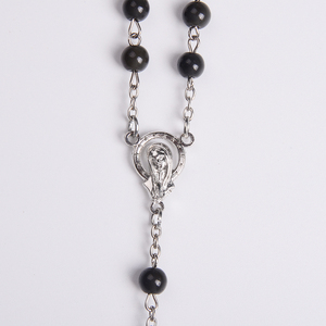 <span class=keywords><strong>Rosario</strong></span> Cattolico con Croce e Perle di Vetro <span class=keywords><strong>Nero</strong></span> per Preghiera, Best Seller - Product Image 4