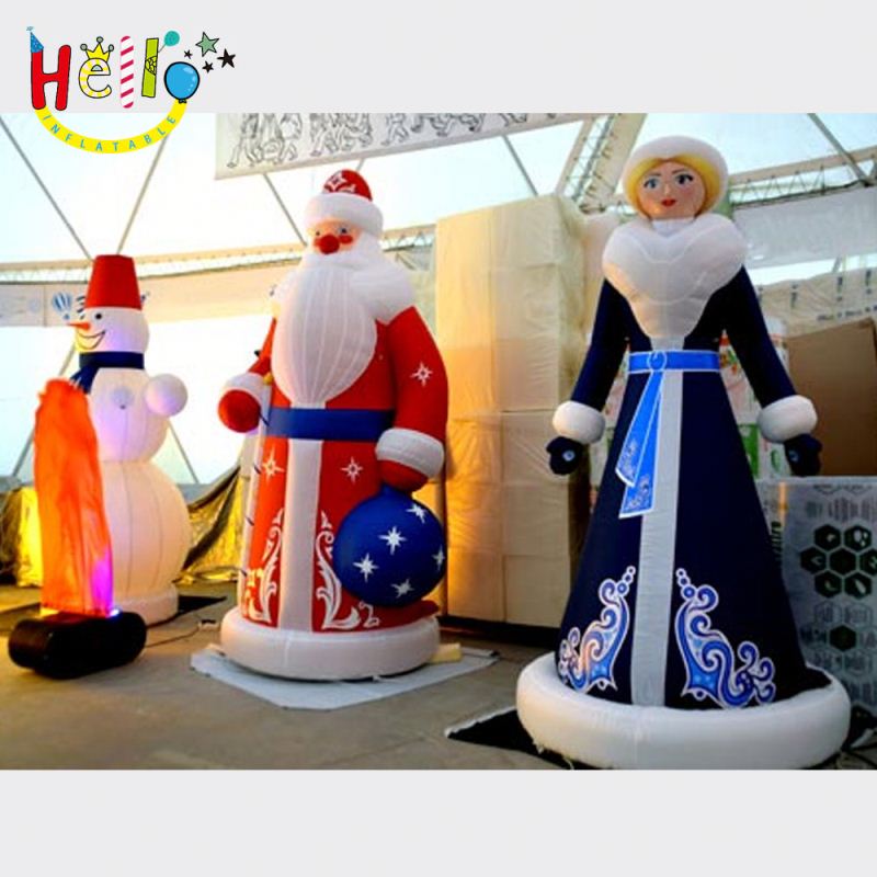 Гигантское Рождественское украшение, надувной Санта с подарочной коробкой