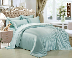 Juego de Ropa de Cama de Lujo al por Mayor de Alta Calidad, 100% Seda de Morera, Sábana Plana y Funda de Edredón - Product Image 5