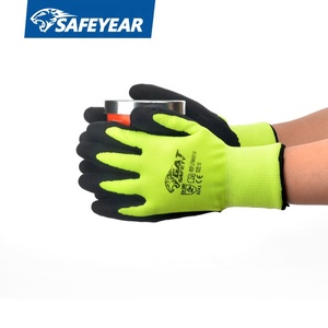 Micro Mousse Sable Noir Gants Enduits De Latex Avec Double Doublure En Polyester - Product Image 2