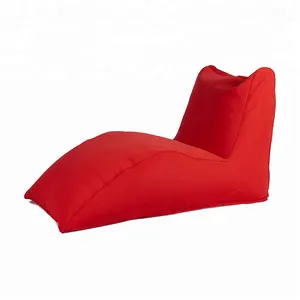 现代时尚红色躺椅豆包椅子，带双缝线和安全锁拉链豆包客厅沙发
