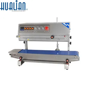 FRM-810II HUALIAN Automatic Continuous Band Sealer Plastic Bags Hull Stainless Steel 0-12 0-16 220*2 300*2 40*2 50 12m/min