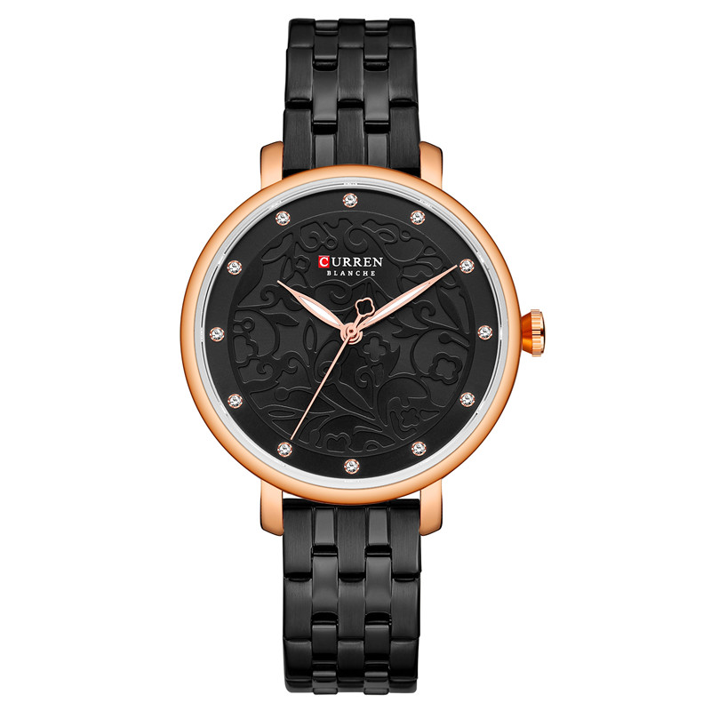 steel rose gold black
