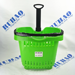 RH-BPR56 540*400*435mm Verde Big apple Tamanho Cesta De Supermercado Carrinho Cesta De Rolamento Cesta De Compras - Product Image 3