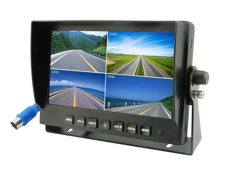 Auto Lcd Monitor 7 Inch Lcd Monitor Auto Quad Rearview Ahd Monitor Voor Bus Zware Vrachtwagen