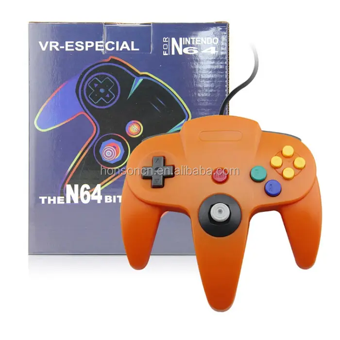 Neuer Color Orange Wired Gamepad Controller für die <span class=keywords><strong>N64</strong></span>-Spielekonsole