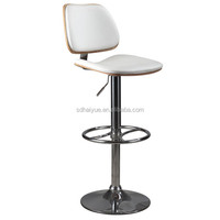 Nouveaux tabourets de bar hauts pivotants en cuir PU en contreplaqué courbé modernes pour la cuisine HY3024H