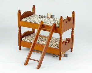 Детский подарок-роскошный деревянный кукольный домик из натурального дерева, мебель-детская спальня, двухъярусная кровать QW80024 - Product Image 1