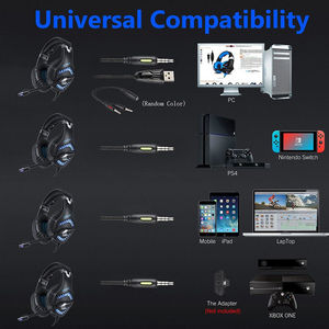 Nuevo <span class=keywords><strong>ONIKUMA</strong></span> K1 <span class=keywords><strong>Pro</strong></span> - Auriculares estéreo para videojuegos con cancelación de ruido, micrófono, luz LED para PS4, Rojo - Product Image 2