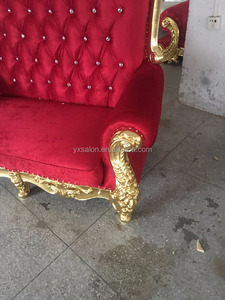 5 Years Warranty Top Quality European Style <strong>Gold</strong> Red Throne <strong>Sofa</strong> - Product Image 3