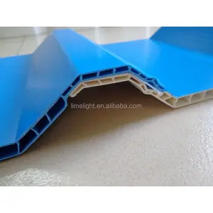 UV rivestito ondulato coperture foglio IN PVC, struttura a doppia parete, blu, bianco, blu + colore bianco made in China