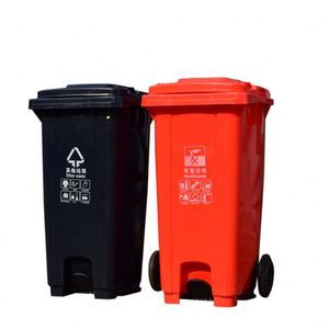 Thân Thiện Với Môi <span class=keywords><strong>120L</strong></span> Ngoài Trời Chất Thải Bin Lớn Nhựa Bánh Tái Chế Thùng Rác Có Thể Có Nắp Đậy Và Bàn Đạp Thùng Rác Cho Bán - Product Image 4