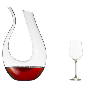 Cao cấp Thanh Lịch tinh thể thủy tinh đặt rượu vang rượu vang <span class=keywords><strong>decanter</strong></span> với 2 kính đặt rượu vang - Product Image 1