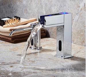 HONGDEC <span class=keywords><strong>Grifo</strong></span> de Lavabo Moderno <span class=keywords><strong>con</strong></span> <span class=keywords><strong>Sensor</strong></span> Automático, de Latón y Cerámica, de un Solo Orificio y un Solo <span class=keywords><strong>Grifo</strong></span>, Tipo Cascada, para Baño - Product Image 2