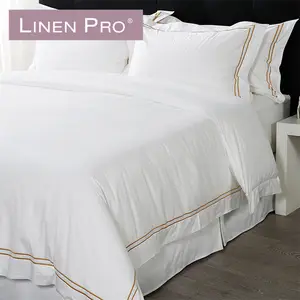 Lin Pro 5 Étoiles Hôtel Blanc Satin Drap De Lit