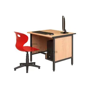 Table de bureau en bois massif, design avec support de CPU, bureau pour enseignant