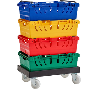 UGET Shallow Nestable and Stackable Plastic Bale Arm <strong>Crate</strong> Mesh Style Fruit Picking and Harvest Logistic <strong>Crate</strong> <strong>Box</strong> - Product Image 1