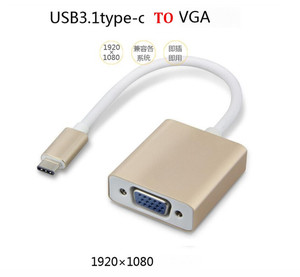 Adaptateur USB-C vers VGA USB 3.1 Type C USB C vers VGA câble adaptateur femelle pour Macbook Samaung <span class=keywords><strong>Huawei</strong></span> Google <span class=keywords><strong>Chromebook</strong></span> ASUS H - Product Image 4
