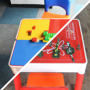 ชุดโต๊ะกิจกรรมพลาสติก<span class=keywords><strong>3</strong></span>-in-1สำหรับเด็กเล่นกลางแจ้งโต๊ะบล็อกพร้อมแผ่นฐานอิฐเหมาะกับชุดก่อสร้างทุกยี่ห้อ - Product Image 4