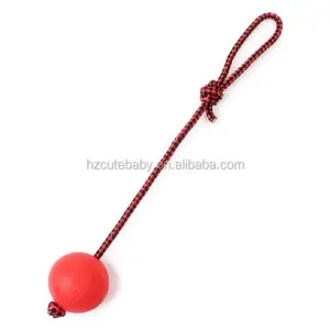 Wholesale In Stock Rubber Toys For Pets Dogs Solid Rubber Chew Rope Ball Pets Dog Toys on Rope
