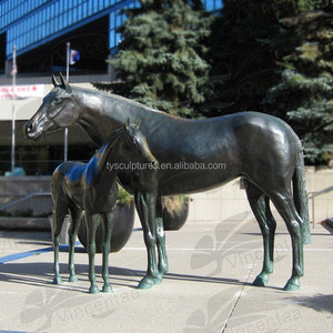 Sculptures de cheval et cube en bronze, artisanat fait à la main de taille bronze, pour décoration extérieure - Product Image 4