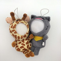 Jouets en peluche doux personnalisés avec visage photo 3D d'animaux de dessin animé variés, lapin rose à longues oreilles