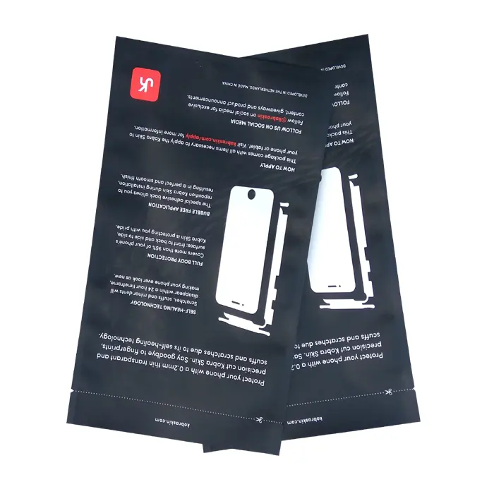 Özelleştirilmiş baskı plastik 3 yan mühür telefon kılıfı çantası, telefon kapağı ambalajı