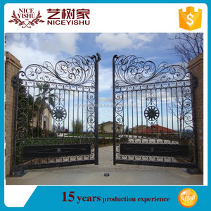 2016 nuevos modelos de compuerta de acero <span class=keywords><strong>para</strong></span> la casa y jardín con <span class=keywords><strong>forja</strong></span> accesorios de hierro/hierro fundido puerta modelos - Product Image 5