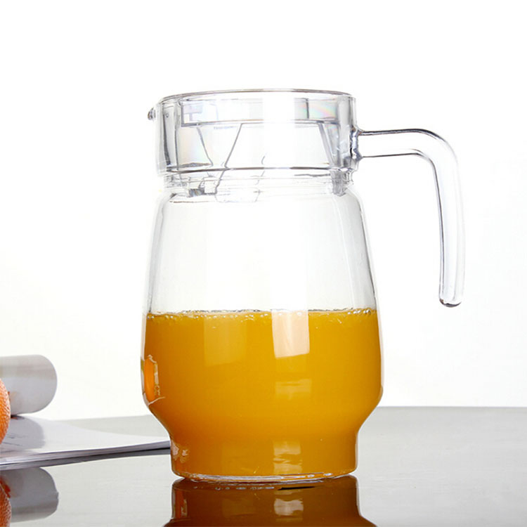 Wholesale Custom 1.6L glass water jug/pot with handle and lid
