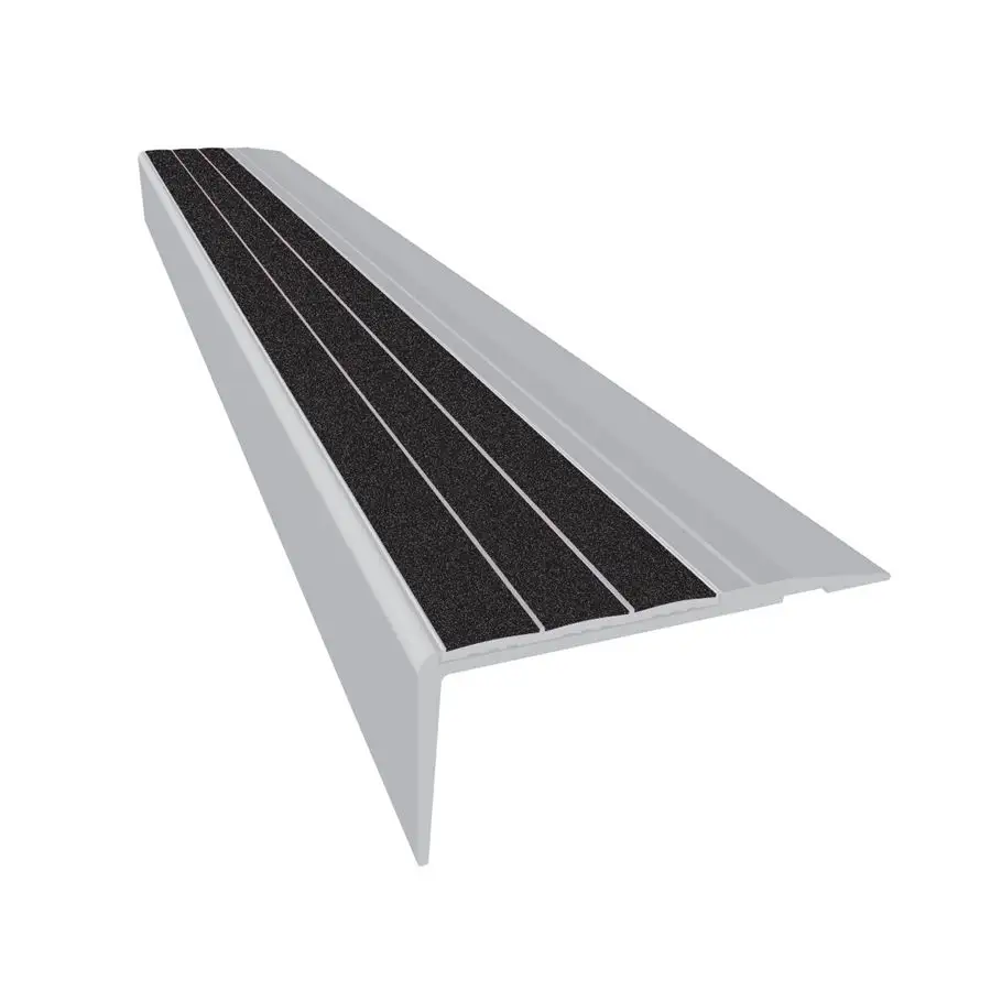 OEM 6063 t5 aluminum anti-slip stair nosing tile trim profile for aluminum stair edge protection