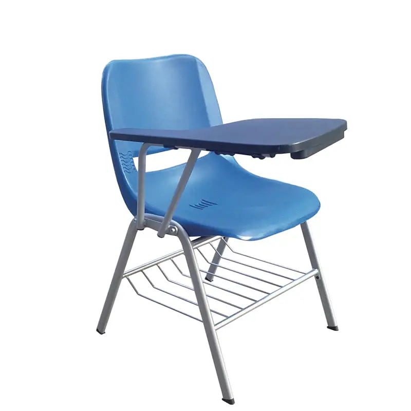 仏山安いプラスチック製の椅子ブックラックタブレット学校会議室タブレットチェア