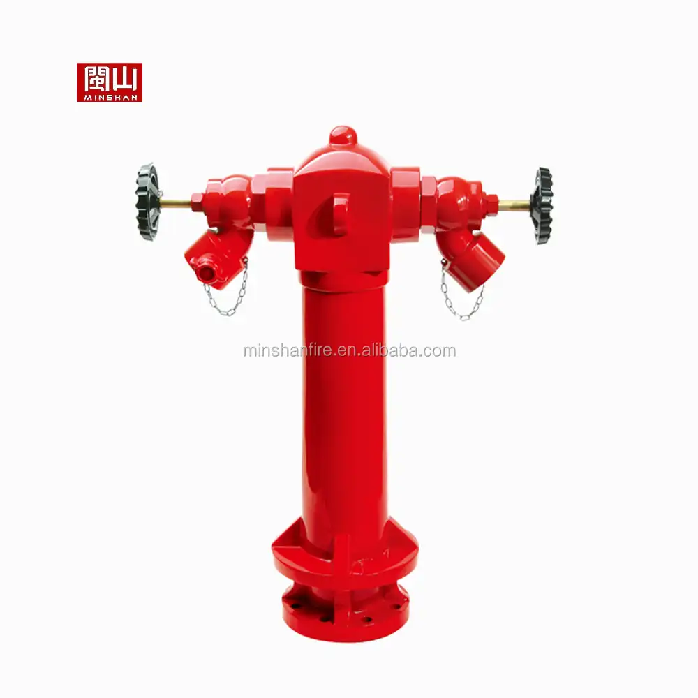 Fire Hydrant System Red & Yellow Epoxy Coated Copper Alloy 2x2.5" Control Valve with Female BS Inst.outlet Cast Iron to BS 1452