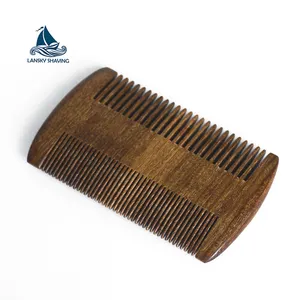 Wholesale custom detangling Fine and Coarse Sandalwood wooden bamboo lice hair beard comb for man