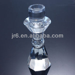 a buon mercato trasparente torre di vetro a forma di cono supporto di candela di cristallo - Product Image 1