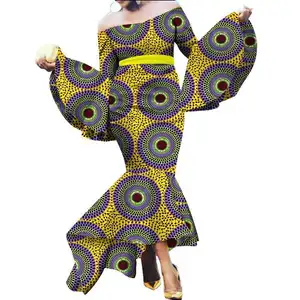 女性のための2019アフリカンマーメイドパーティー服アフリカンスプリングマキシダシキドレス