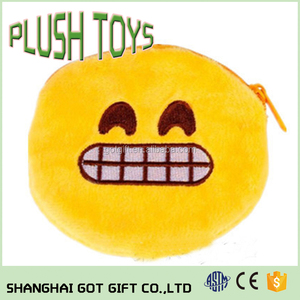 Style chaude <span class=keywords><strong>en</strong></span> peluche zéro portefeuille visage souriant sac <span class=keywords><strong>qq</strong></span> expression pièce clé sac emoji portefeuille peluche jouet - Product Image 4