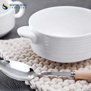 Restaurante de sopa de maíz crema plato <span class=keywords><strong>blanco</strong></span> de 210ml tazón de sopa con mango - Product Image 2