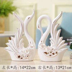 Décorations pour la maison, artisanat en céramique personnalisé, <span class=keywords><strong>couple</strong></span> de cygnes européens, cadeaux de mariage/décoration intérieure, figurine en céramique de <span class=keywords><strong>couple</strong></span> de cygnes - Product Image 4
