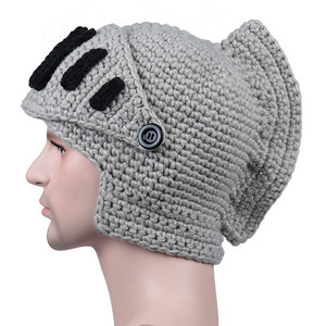 New Handmade Handmade Crochet Dệt Kim Mùa Đông Ấm Roman <span class=keywords><strong>Knight</strong></span> Hat Đàn Ông Phụ Nữ Vui Helmet Hat Mũ Cho Đảng Quà Tặng - Product Image 1