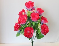 12 têtes de fleurs décoratives en soie corail pour la décoration intérieure